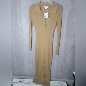 NWT Open Edit Long Sleeve Rib Cardigan Dress